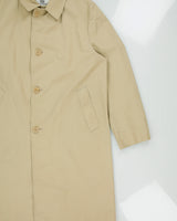 Vintage 1980s Aquascutum Khaki Aqua 5 Made In Canada Weatherproof Canvas Mac - XXL