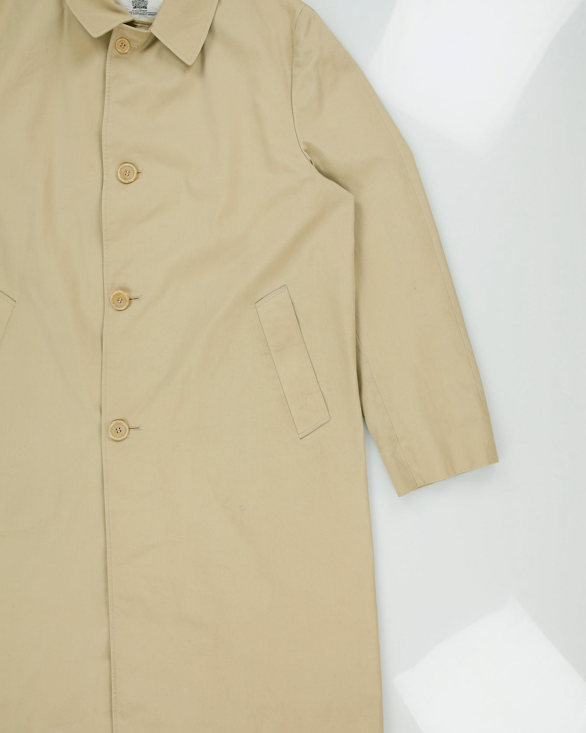 Vintage 1980s Aquascutum Khaki Aqua 5 Made In Canada Weatherproof Canvas Mac - XXL