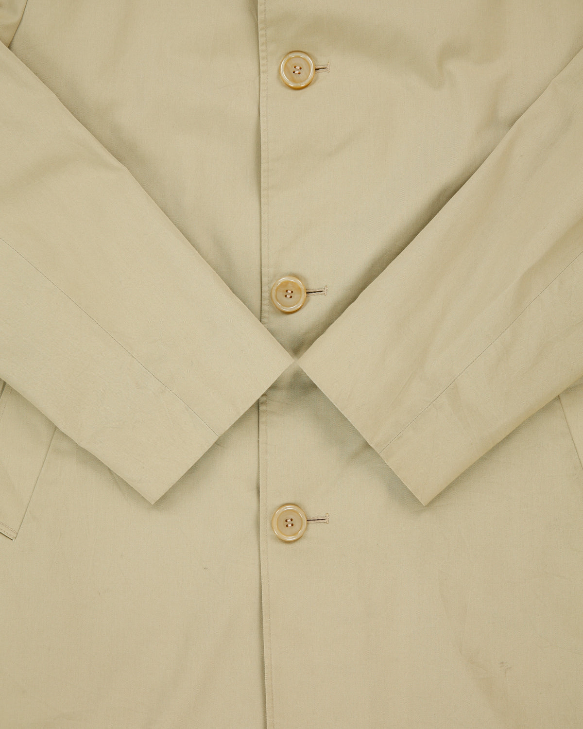 Vintage 1980s Aquascutum Khaki Aqua 5 Made In Canada Weatherproof Canvas Mac - XXL
