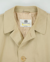 Vintage 1980s Aquascutum Khaki Aqua 5 Made In Canada Weatherproof Canvas Mac - XXL