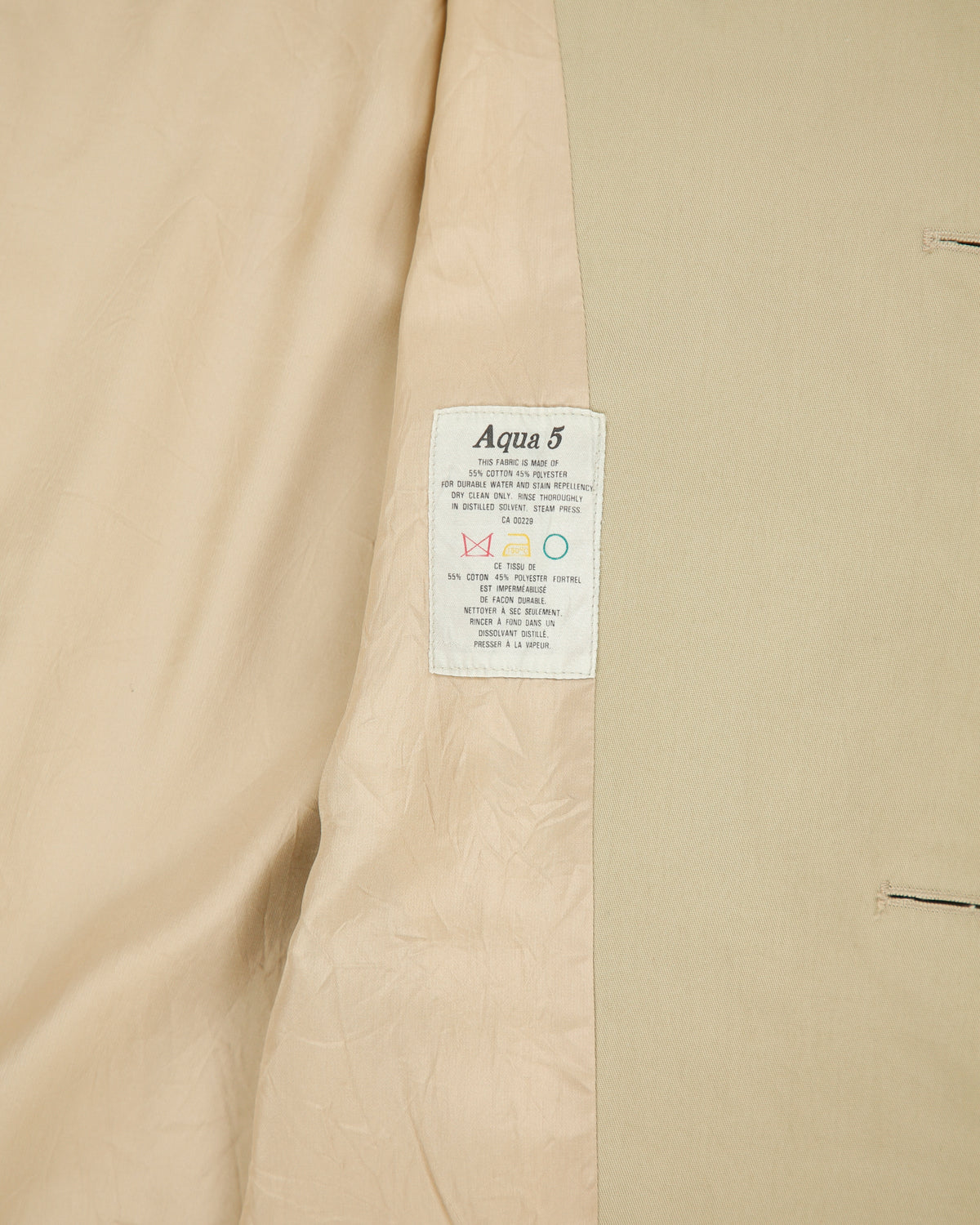 Vintage 1980s Aquascutum Khaki Aqua 5 Made In Canada Weatherproof Canvas Mac - XXL