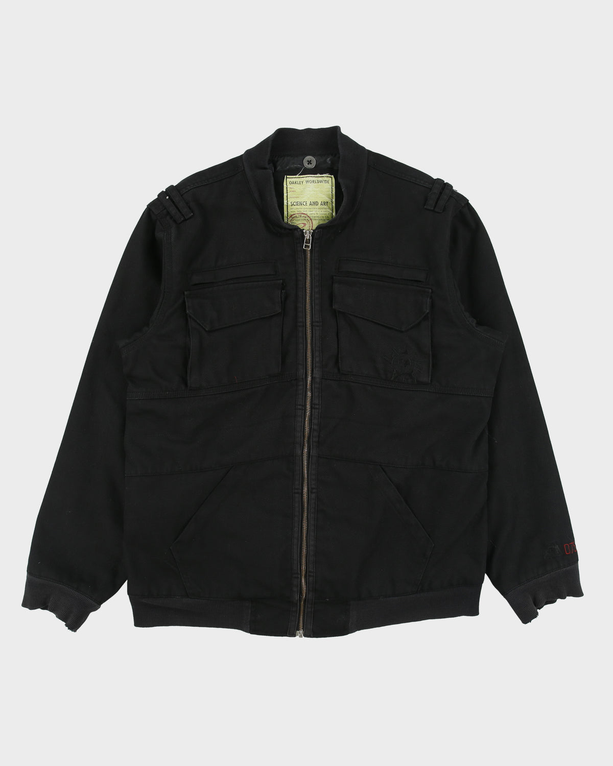 Vintage '07 Y2K Oakley Heritage 075 Canvas Multi-Pocket Utility Bomber Jacket - M