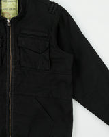 Vintage '07 Y2K Oakley Heritage 075 Canvas Multi-Pocket Utility Bomber Jacket - M