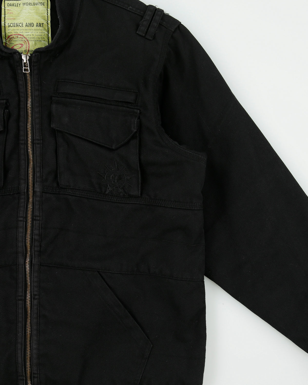 Vintage '07 Y2K Oakley Heritage 075 Canvas Multi-Pocket Utility Bomber Jacket - M