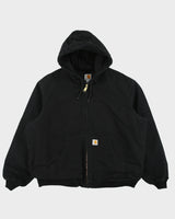 Carhartt J140 BLK Union Made In USA Firm Duck Canvas Insulated Quilt Lined Active Jacket - XL