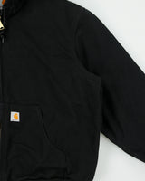 Carhartt J140 BLK Union Made In USA Firm Duck Canvas Insulated Quilt Lined Active Jacket - XL