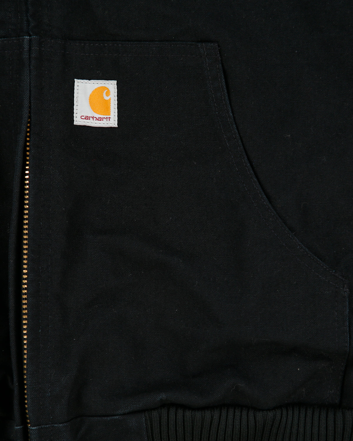 Carhartt J140 BLK Union Made In USA Firm Duck Canvas Insulated Quilt Lined Active Jacket - XL