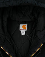 Carhartt J140 BLK Union Made In USA Firm Duck Canvas Insulated Quilt Lined Active Jacket - XL