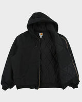 Carhartt J140 BLK Union Made In USA Firm Duck Canvas Insulated Quilt Lined Active Jacket - XL