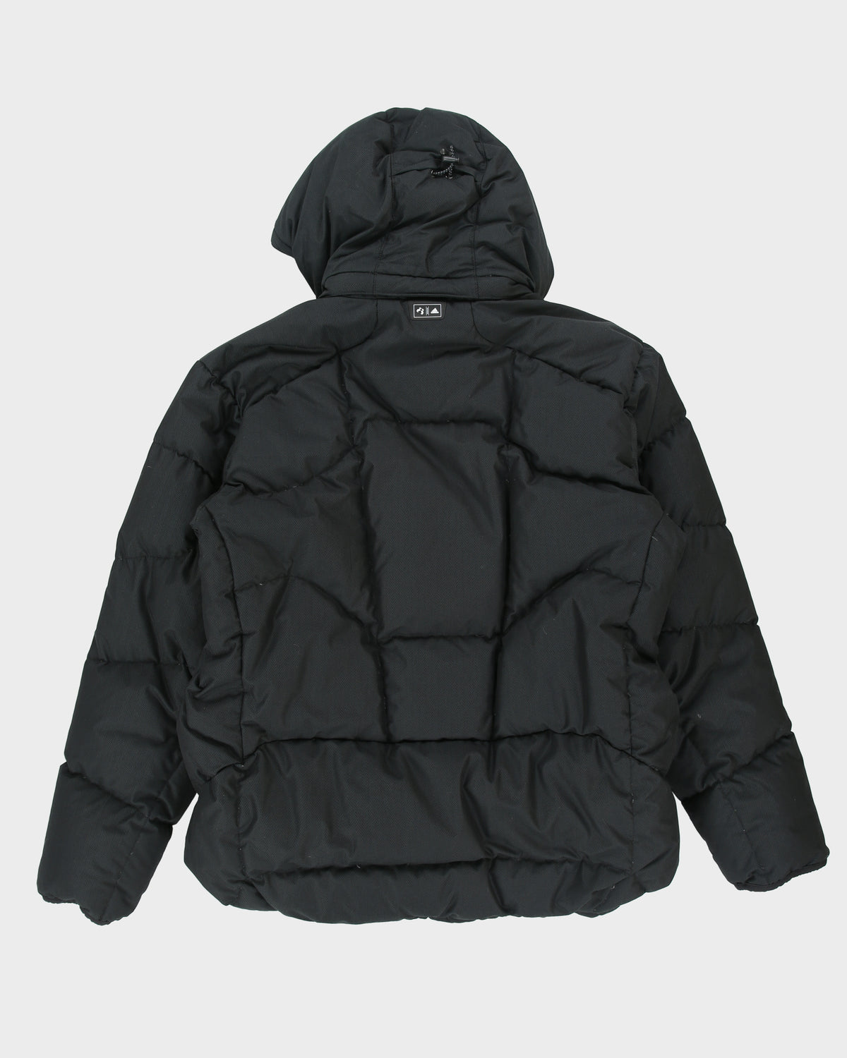 Vintage Y2K Adidas Outdoor Herringbone Striped Duck Down Panelled Mountain Puffer Jacket - L