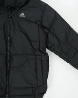 Vintage Y2K Adidas Outdoor Herringbone Striped Duck Down Panelled Mountain Puffer Jacket - L