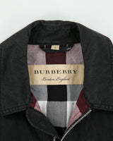 Vintage Burberry Nova Check Lined Canvas Collared Cafe Racer Biker Jacket - M