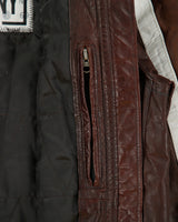 Vintage '07 Y2K GAP 1969 Tonal Cowhide Leather Quilt Lined Cafe Racer Moto Jacket - M