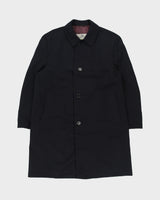 Vintage 1989 Aquascutum Navy Wool Made In Canada Mid-Length Over Coat - L