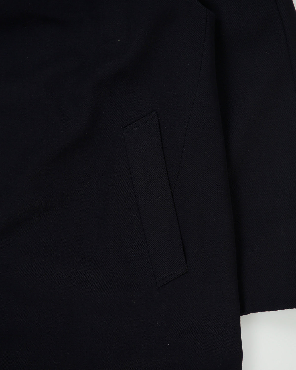 Vintage 1989 Aquascutum Navy Wool Made In Canada Mid-Length Over Coat - L