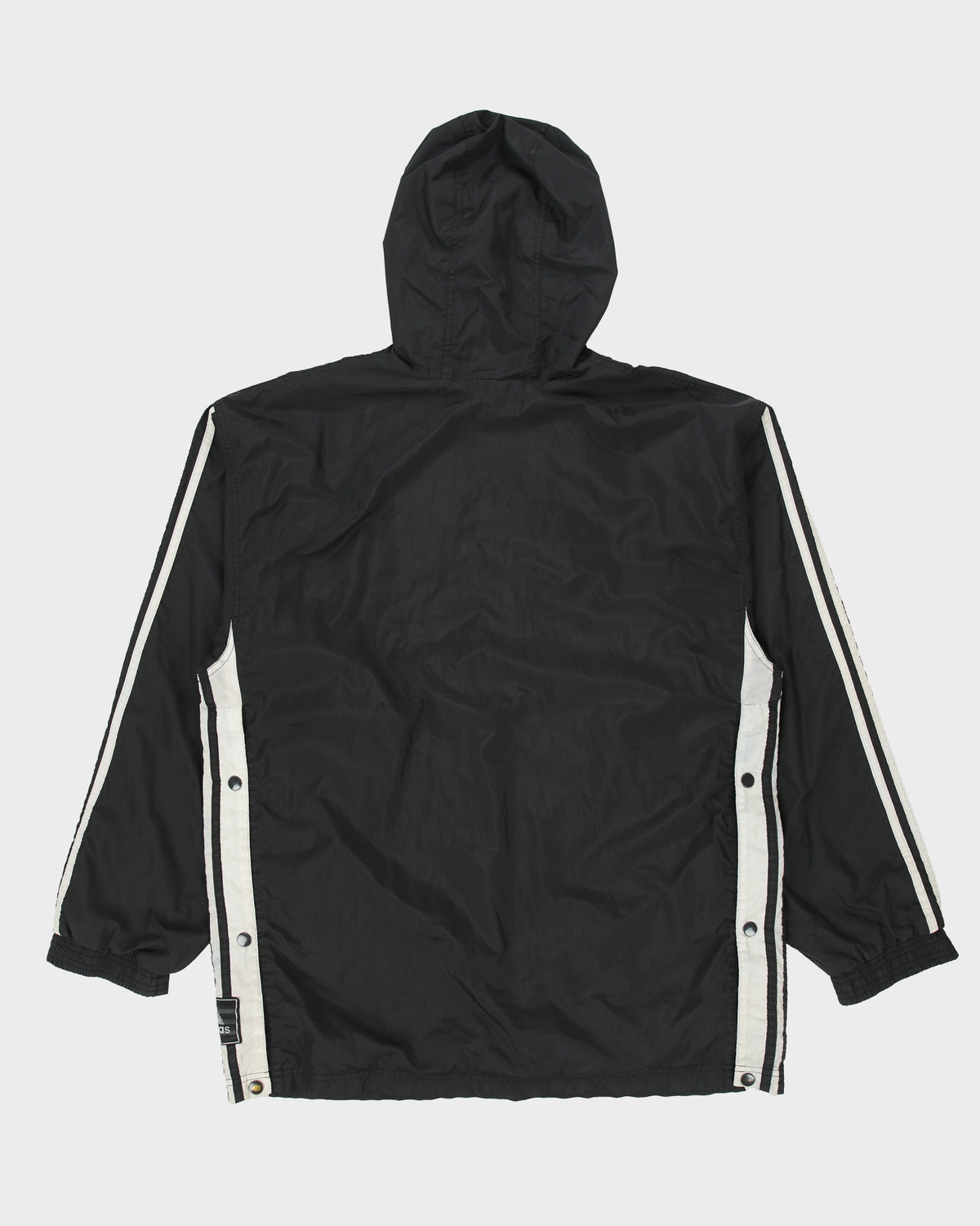 Vintage 1990s Adidas 3-Stripe Shell Quarter-Zip Popper Windbreaker Jacket - L