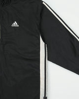 Vintage 1990s Adidas 3-Stripe Shell Quarter-Zip Popper Windbreaker Jacket - L