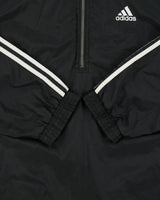 Vintage 1990s Adidas 3-Stripe Shell Quarter-Zip Popper Windbreaker Jacket - L