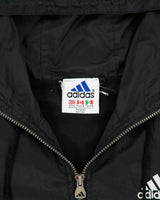 Vintage 1990s Adidas 3-Stripe Shell Quarter-Zip Popper Windbreaker Jacket - L