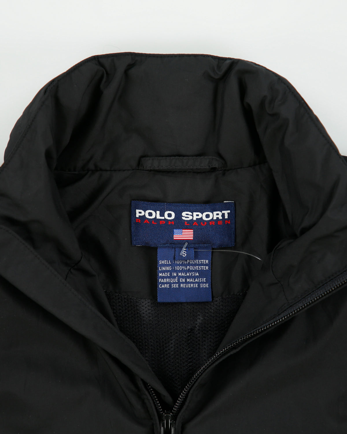 Vintage 1990s Polo Sport Ralph Lauren Soft Shell Hooded Windbreaker Jacket - S