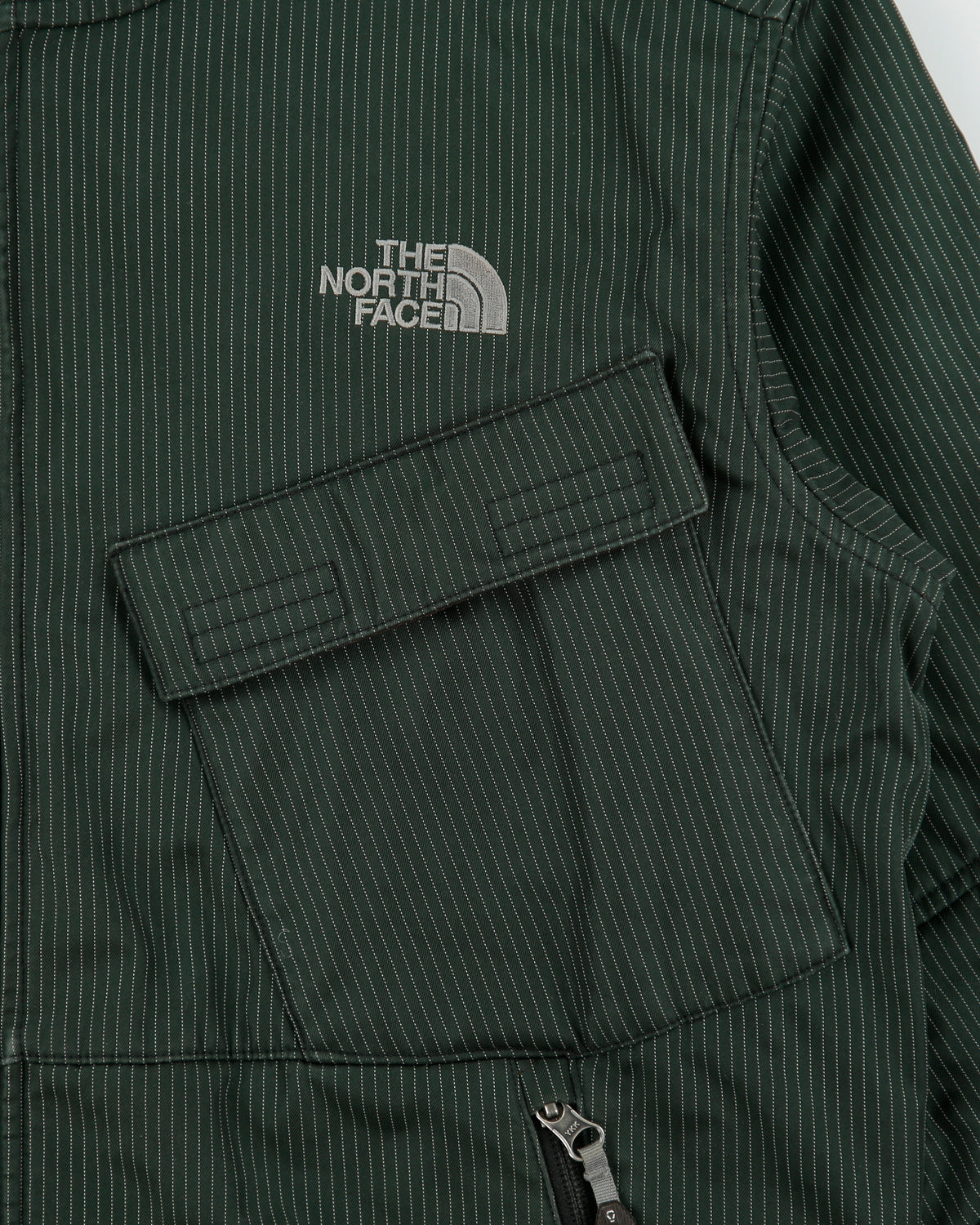 Vintage '07 Y2K The North Face Apex Climate Block Striped Soft Shell Fleece Lined Hooded Bomber Jacket - M