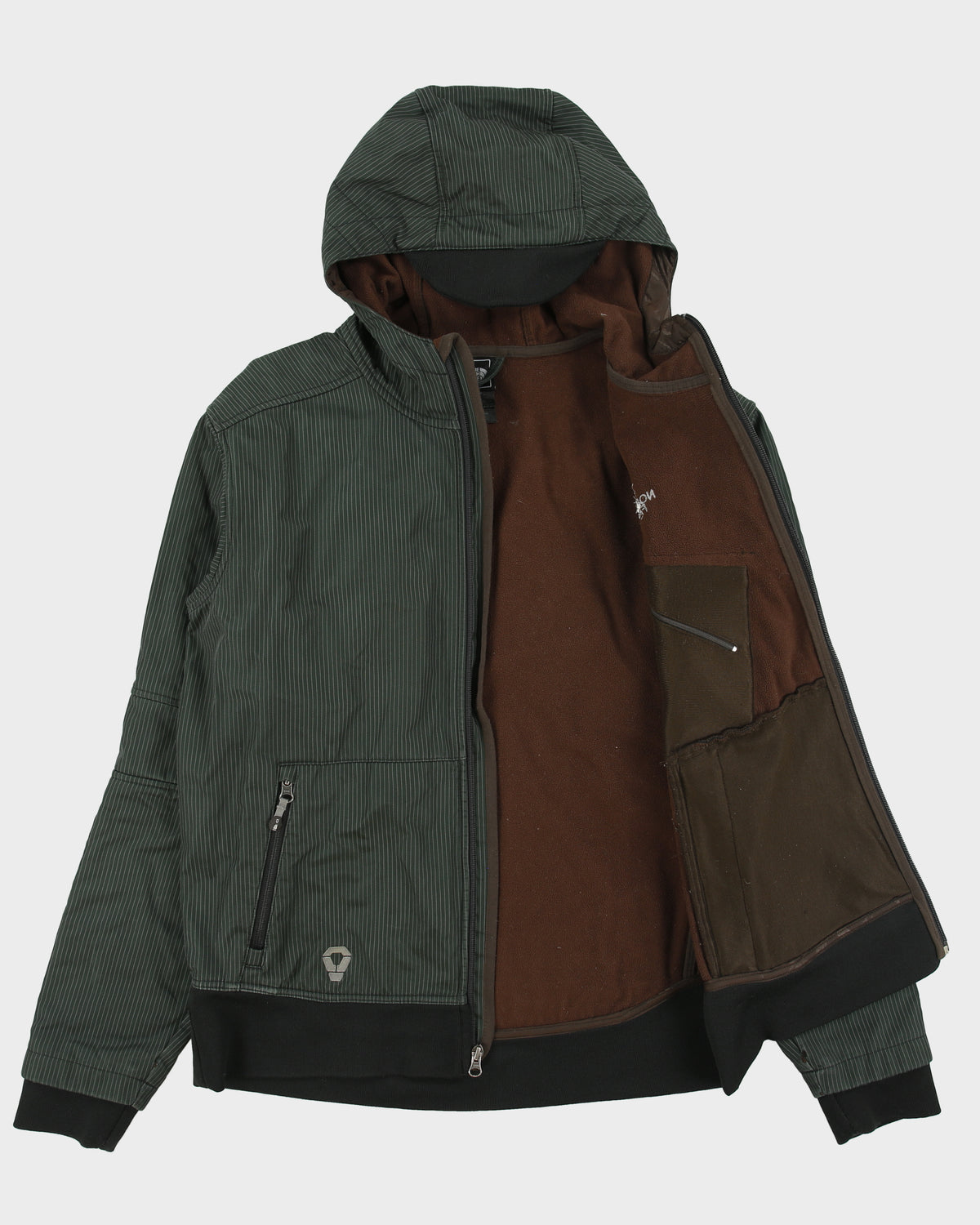 Vintage '07 Y2K The North Face Apex Climate Block Striped Soft Shell Fleece Lined Hooded Bomber Jacket - M