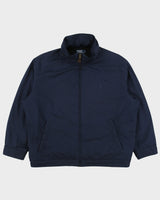 Vintage Y2K 00s Polo Ralph Lauren Navy Soft Shell Quilt Fleece Lined Harrington Jacket - XXL