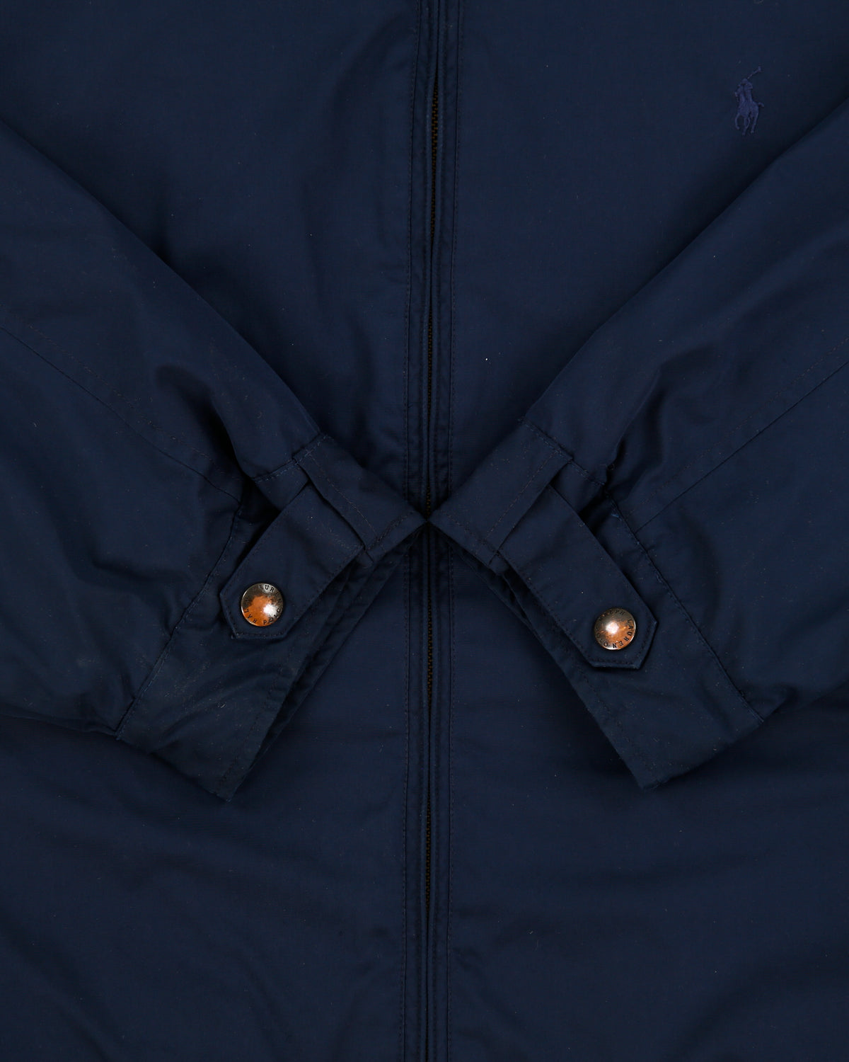 Vintage Y2K 00s Polo Ralph Lauren Navy Soft Shell Quilt Fleece Lined Harrington Jacket - XXL