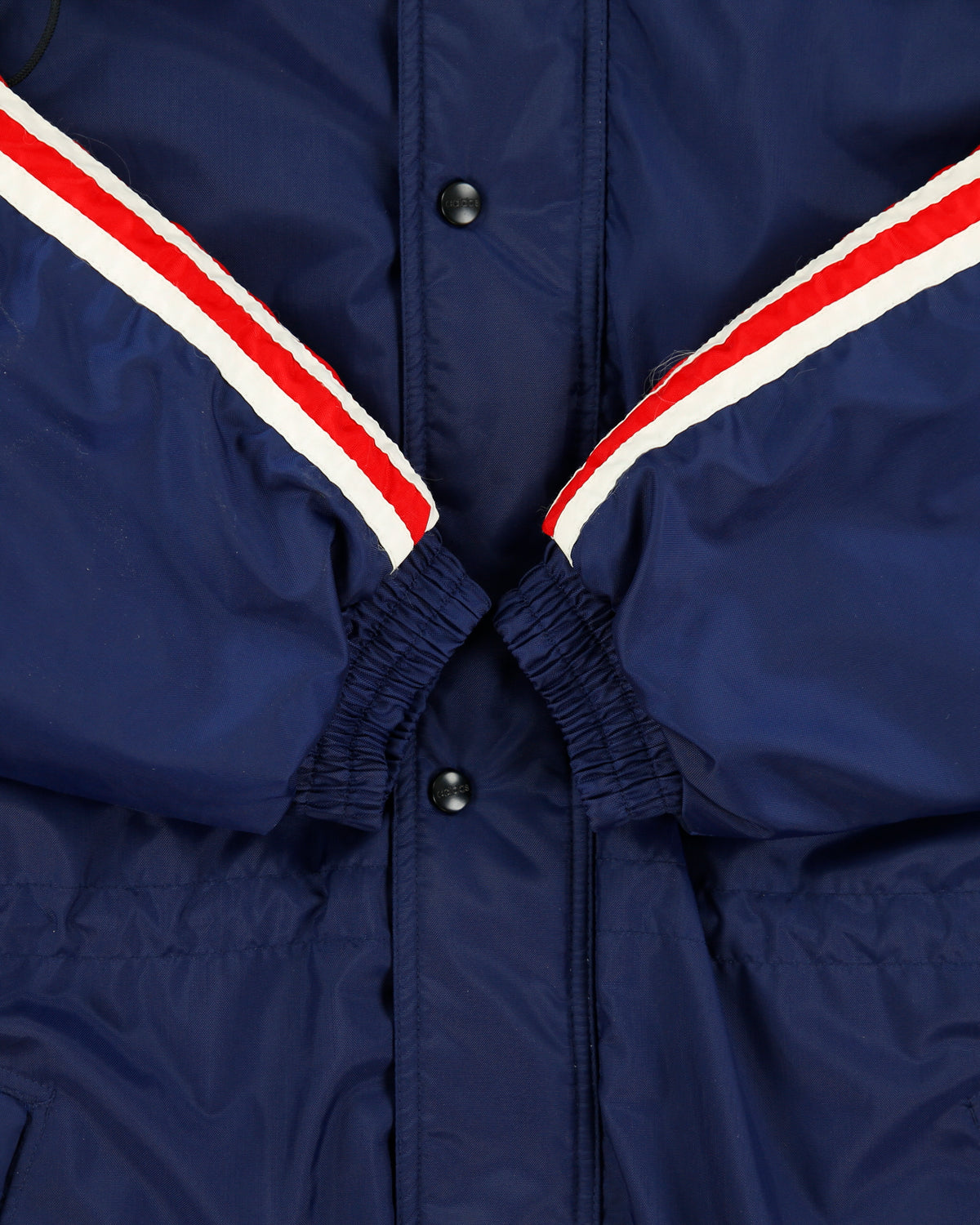 Vintage 1990s Adidas Embroidered 3-Stripe Padded Quilt Lined Mid-Length Coaches Jacket - L