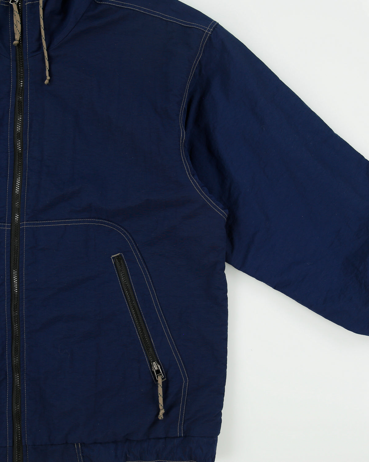 Vintage 1990s Columbia Sportswear Navy Canvas Shell Contrast Stitch Trek Jacket - M