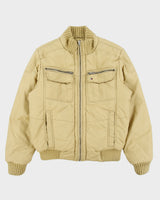Vintage Y2K 00s Tommy Hilfiger Khaki Rib Insulated Shell Bomber Jacket - M