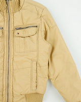 Vintage Y2K 00s Tommy Hilfiger Khaki Rib Insulated Shell Bomber Jacket - M