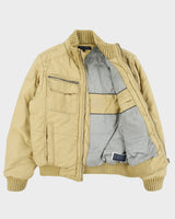 Vintage Y2K 00s Tommy Hilfiger Khaki Rib Insulated Shell Bomber Jacket - M