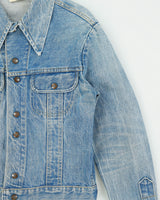 Vintage 1970s GWG Stone Wash Denim Union Made In Made In Canada Snap Button Trucker Jacket - M