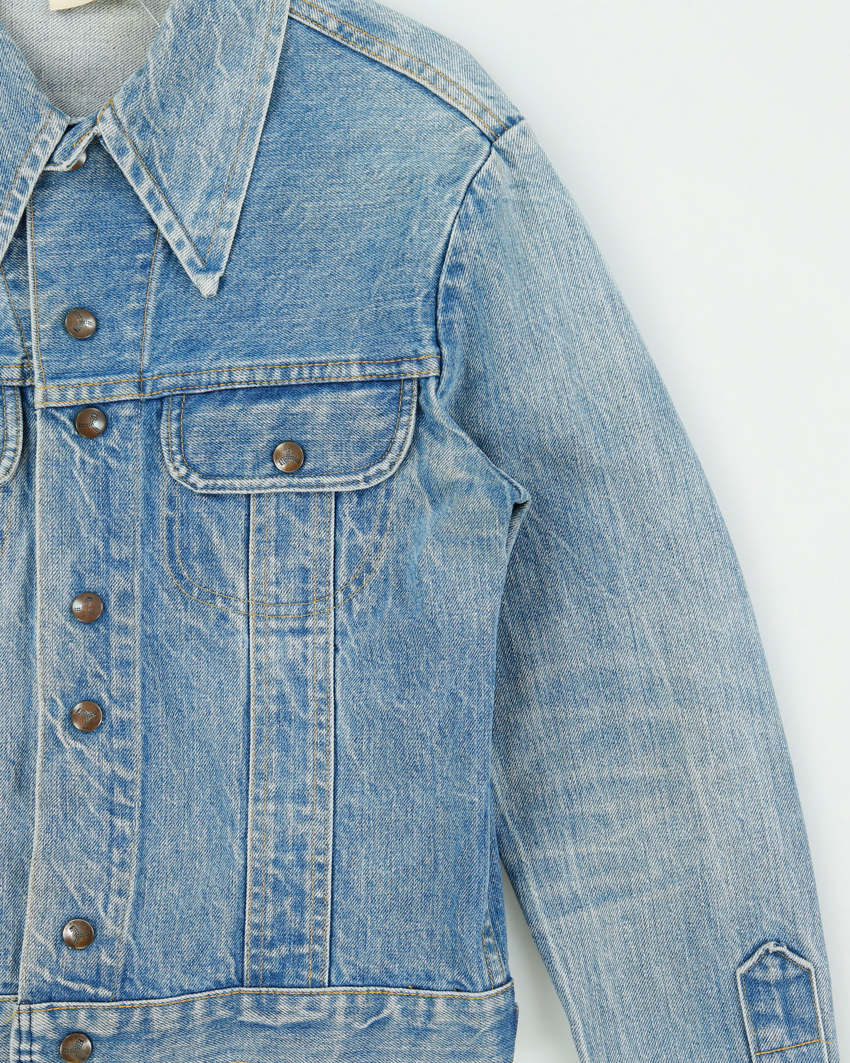 Vintage 1970s GWG Stone Wash Denim Union Made In Made In Canada Snap Button Trucker Jacket - M