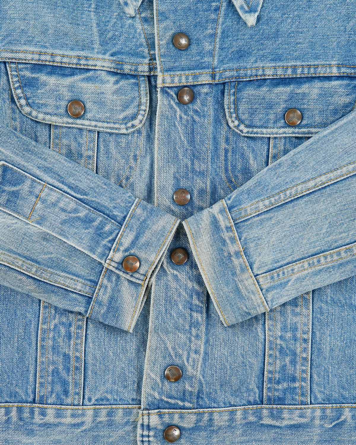 Vintage 1970s GWG Stone Wash Denim Union Made In Made In Canada Snap Button Trucker Jacket - M