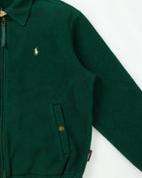 Vintage Y2K 00s Polo Ralph Lauren Forest Green Polartec Harrington Fleece Jacket - M