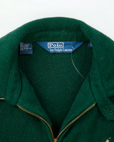 Vintage Y2K 00s Polo Ralph Lauren Forest Green Polartec Harrington Fleece Jacket - M