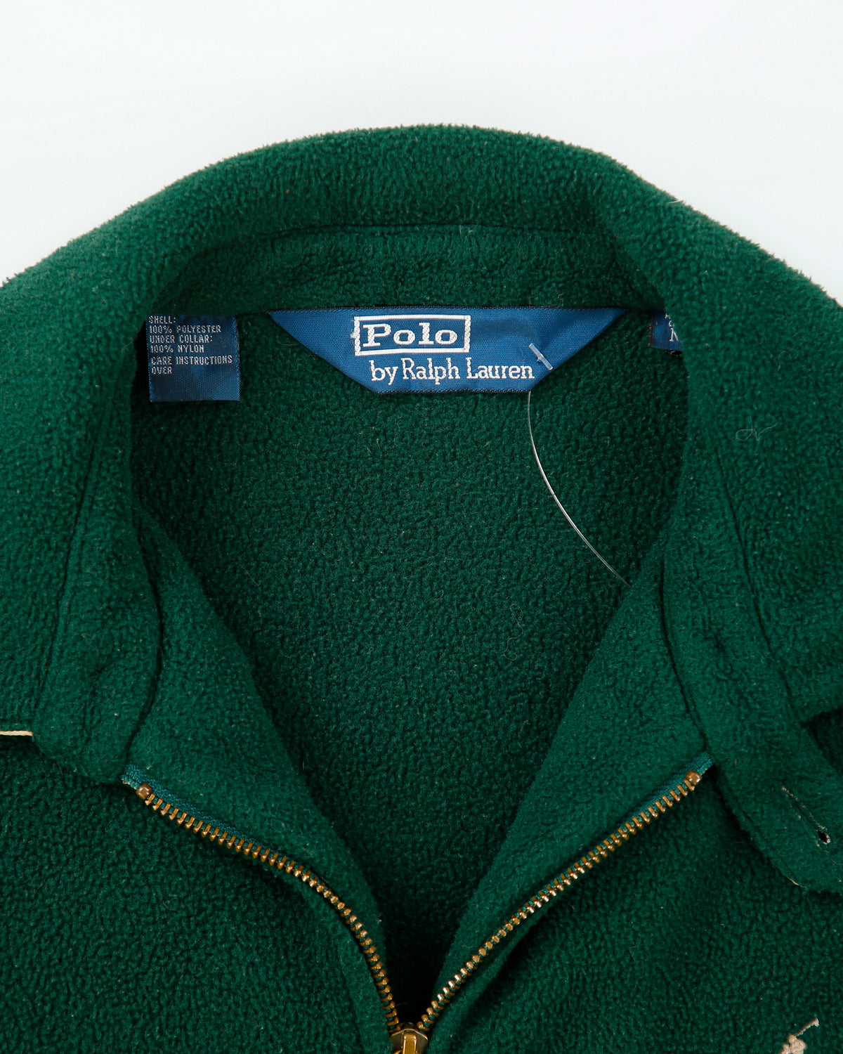 Vintage Y2K 00s Polo Ralph Lauren Forest Green Polartec Harrington Fleece Jacket - M