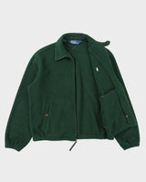 Vintage Y2K 00s Polo Ralph Lauren Forest Green Polartec Harrington Fleece Jacket - M