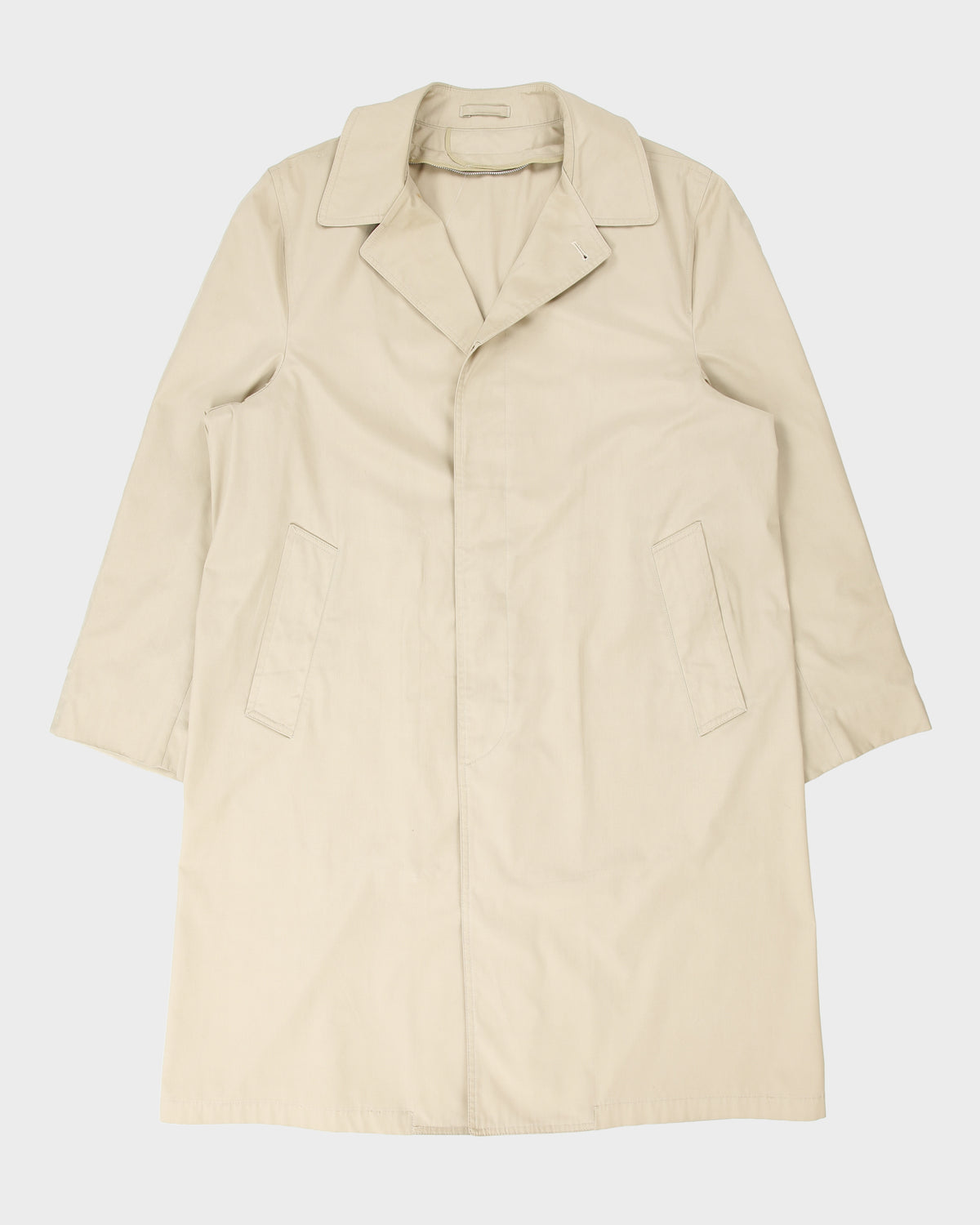 Vintage 1980s London Fog Khaki Made In Canada Weatherproof Canvas Mac - L