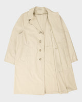 Vintage 1980s London Fog Khaki Made In Canada Weatherproof Canvas Mac - L
