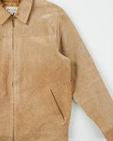 Vintage Y2K 00s RW &amp; Co Tan Suede Quilt Lined Harington Jacket - M