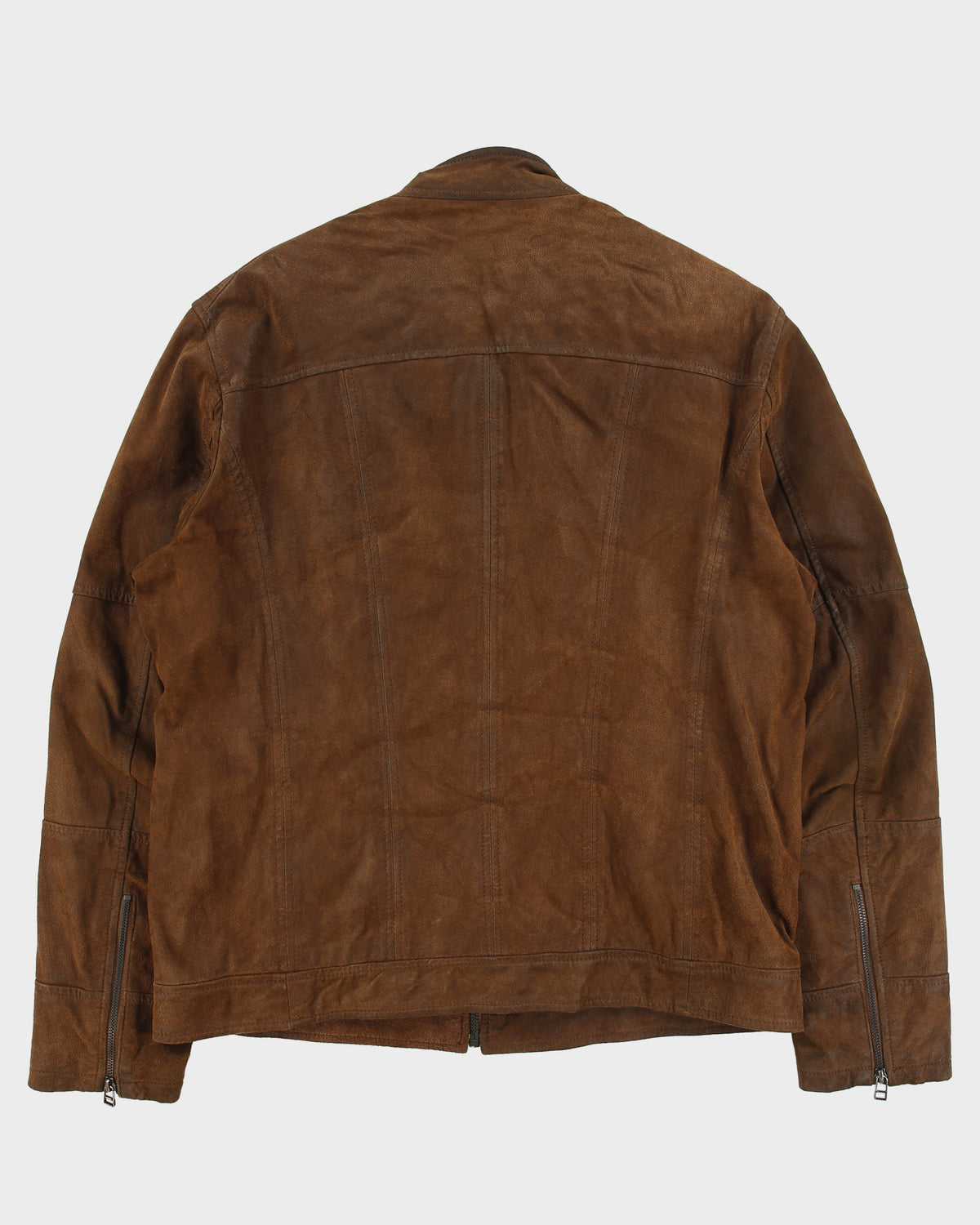 Vintage Y2K 00s Danier Brown Suede Cafe Racer Moto Jacket - XL