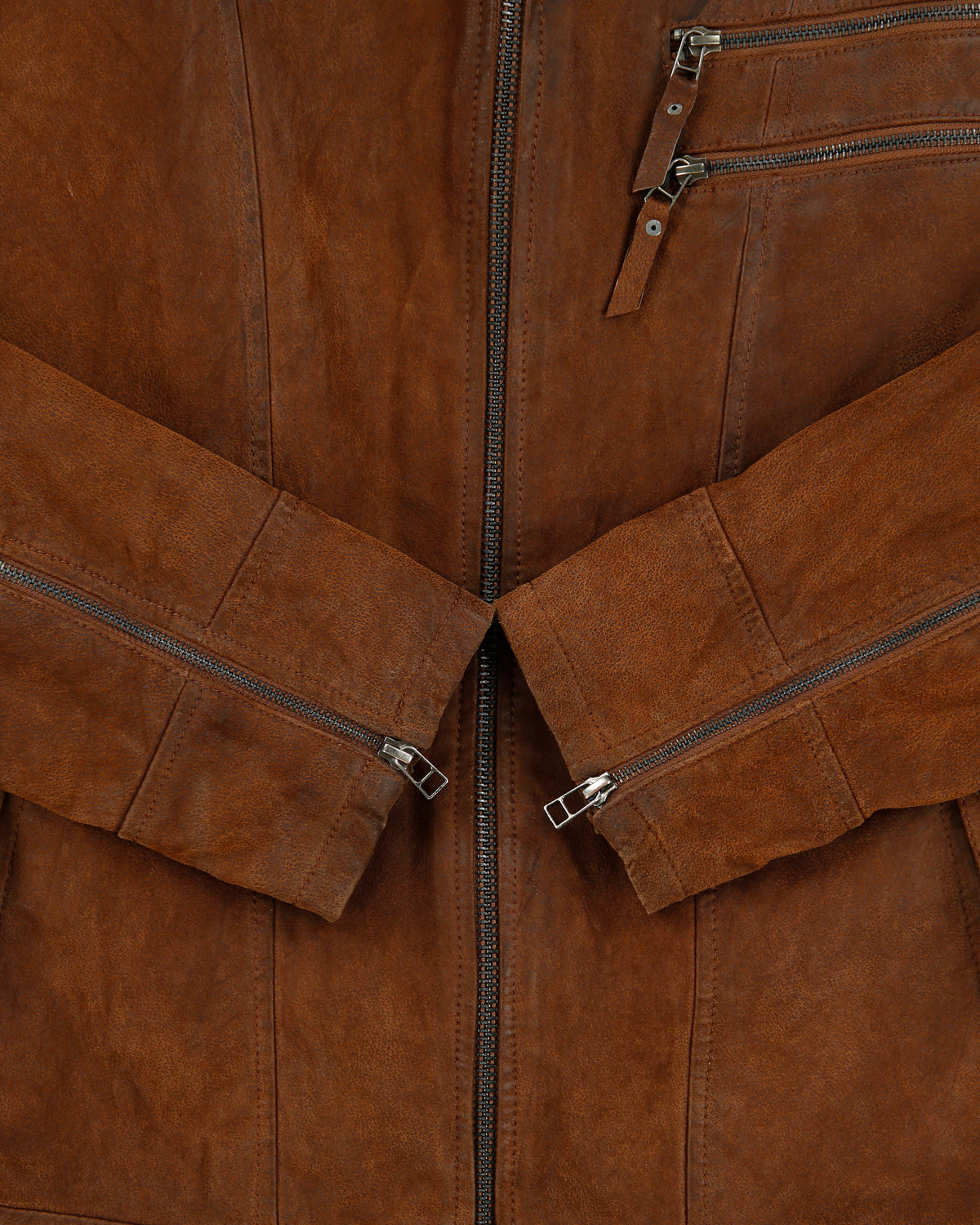 Vintage Y2K 00s Danier Brown Suede Cafe Racer Moto Jacket - XL