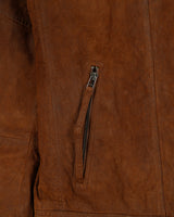 Vintage Y2K 00s Danier Brown Suede Cafe Racer Moto Jacket - XL