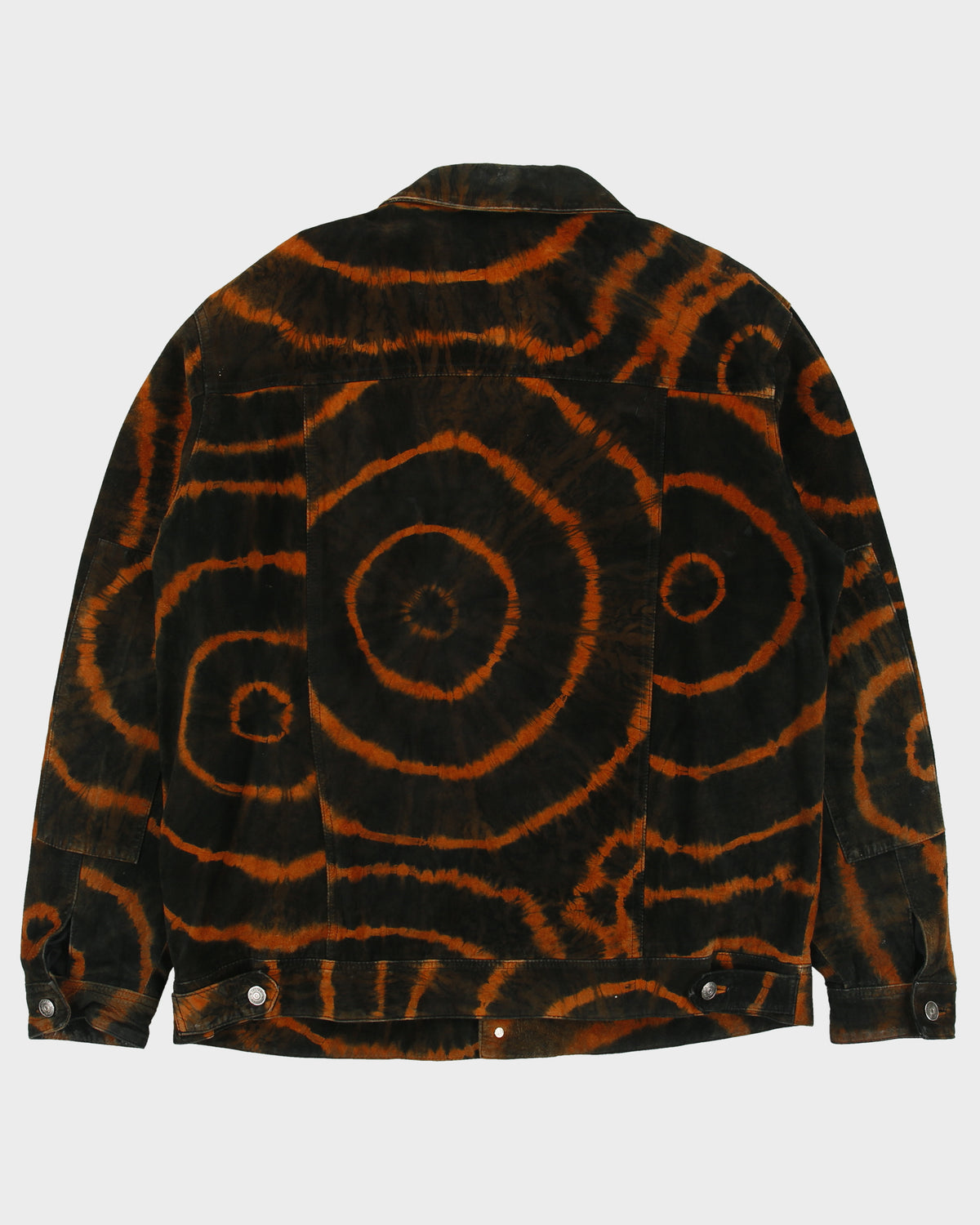 Vintage 1990s M. Julian Wilson's Suede Tie-Dye Trucker Jacket - L