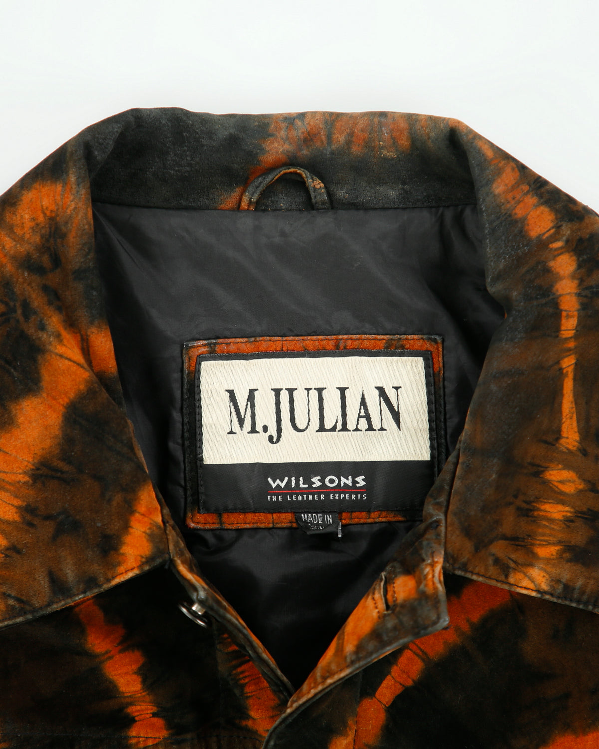 Vintage 1990s M. Julian Wilson's Suede Tie-Dye Trucker Jacket - L