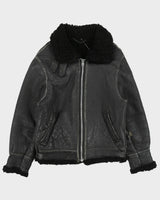 Vintage 1970s Paris Dakar B-3 Sheepskin Shearling Aviator Flight Jacket - L