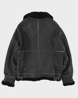 Vintage 1970s Paris Dakar B-3 Sheepskin Shearling Aviator Flight Jacket - L
